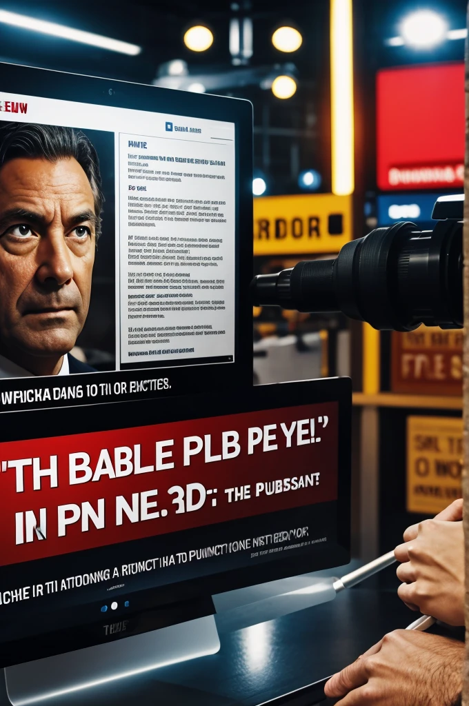 Create an image for a news program called "The public eye" which in turn has the text that says "the public eye"