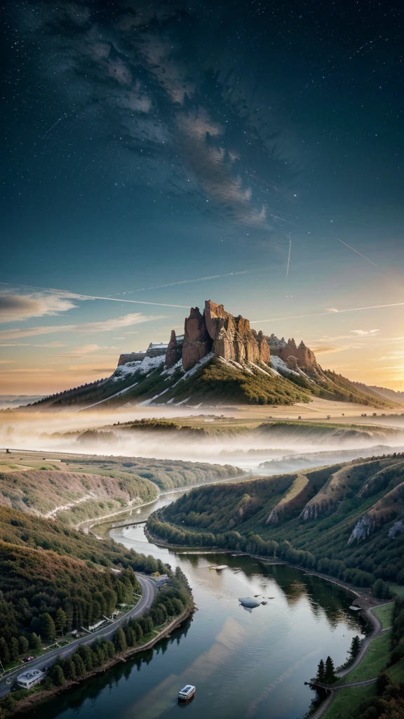 photorealistic landscape, natural landscape, naturey, Beleza Da naturey, Golden Sunset, Sky, Sky Power, Detailed Realistic Sunset, Cedars, Cedar, God's City, Heavens Realm, mountainscape, rivers of water, Sunset realism, Árvores naturey, Alone Men, man on his back, Man's Back, panorama, Alpha Male, Path to Heaven, heavenly, Detailed Realistic Image 8K, 16K Photorealistic Contrast, 8K Photorealistic Sharpness, 4K Photorealistic Cores, 16K Photorealistic Shadows, 8K Photorealistic Textures, 16K Photorealistic Texture, 4K Photorealistic Light, 4K PhotoRealism, FullHD 4K Detailed Contrast, detailed sharpness FullHD 8K, detailed sharpness FullHD 4K, detailed sharpness, 2K Detailed Colors, lifelike colors, FullHD Detailed Shadows, 4K Detailed Textures, detailed texture, padoru, Natural Beauty, chic