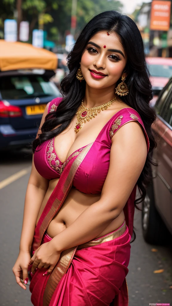 Indian actress 25 years old beautiful different face cute sexy cute girl, curvy plus fit body, big c-cup breast, beautiful different colorful branded Begumpuri Bengali Saree, different hairstyle, bright eyes, thin eyebrows, fair skin, blushing cheeks, head to thigh view, smiling face, Straight standing on traffic jam village different background, ultra realistic, head to thigh view, black hair, Provocative eye Contact, glossy lips, night mode
INFO
