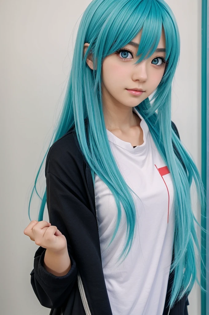 2d girl, anime girl with with different eye and hair colors