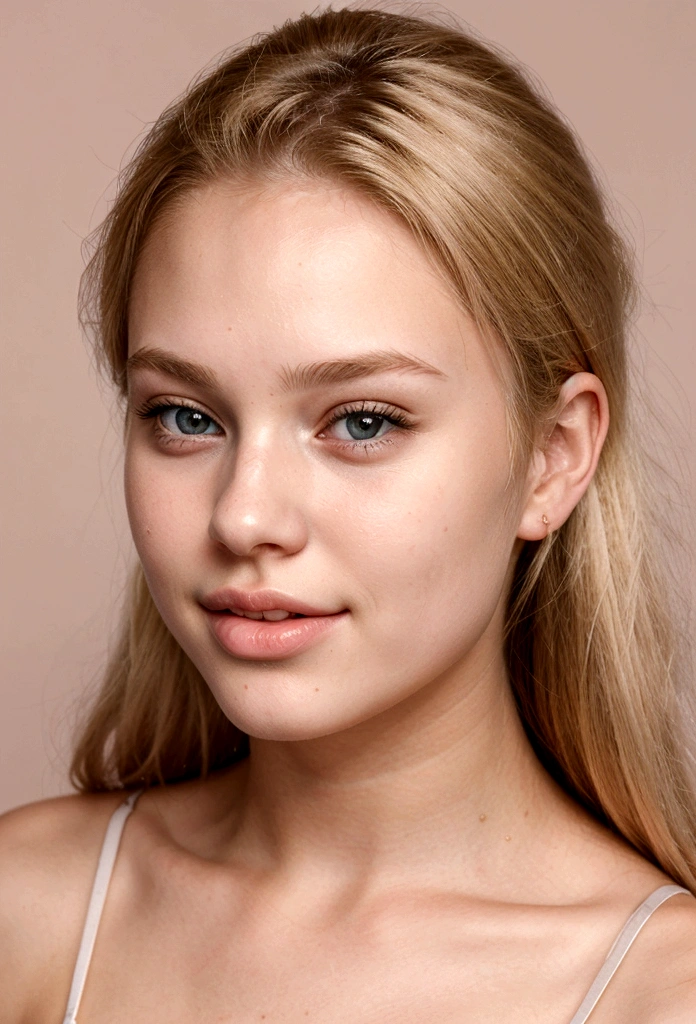 beautiful perfect 18 year old blonde girl with perfect face biting lip , shiny lips