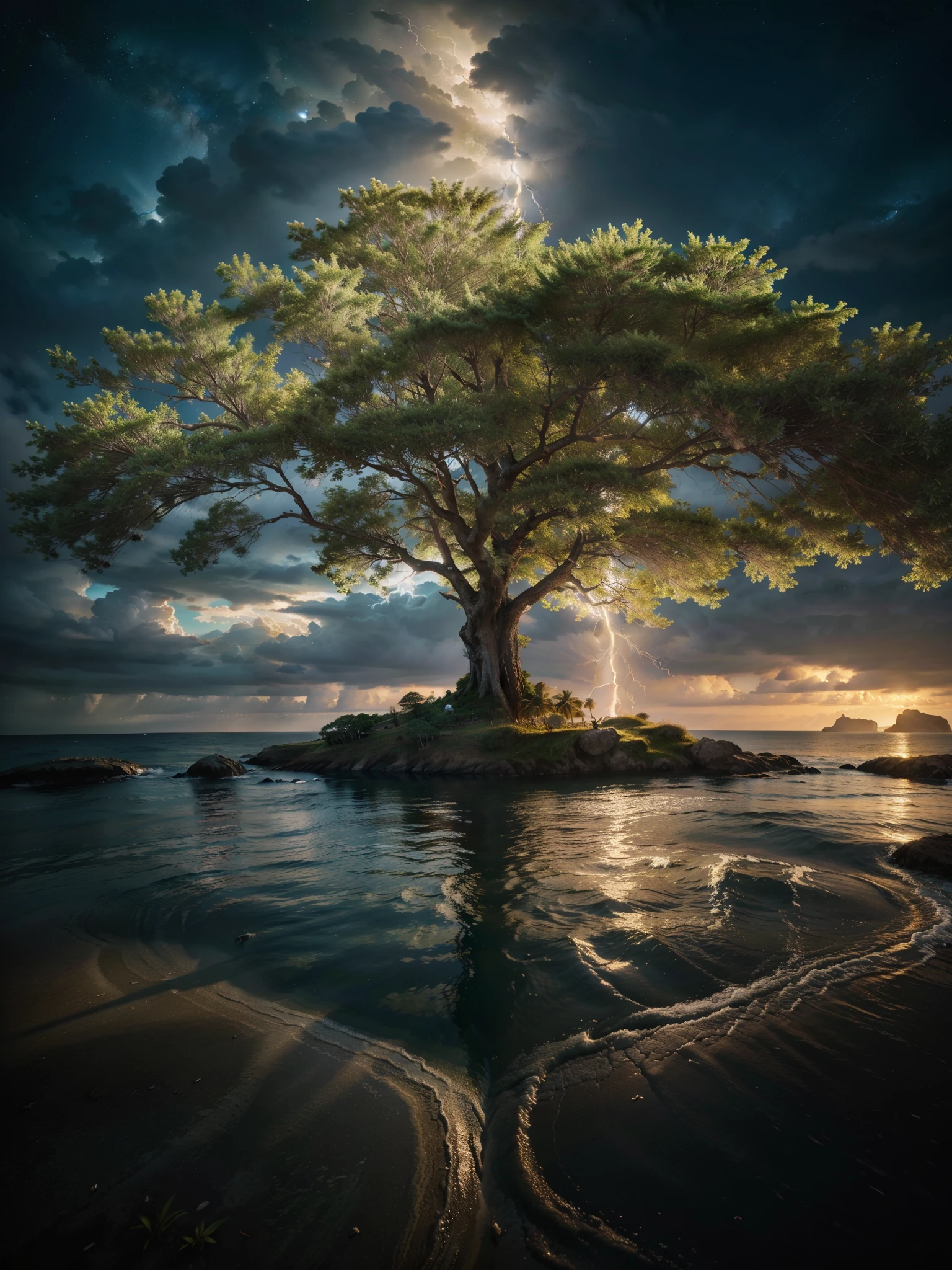 Celestial Tree, big tree, paisaje, panorama, Sky Heaven, naturey, palmtrees, Cedars, forst, Rivers of water, Thunder Light, Detailed Realistic FullHD Fotorrealism, Majestic, comely, fire, villany, Thunders, Sky Thunders, Stars, photorrealistic 6K, UltraHD Detailed, detailed colors 8K, Elegant beauty, floor, stele, lightning strikes, heavens, Divine Sky, tempest, Towards the heavens, heavenly, Godlike, photorrealistic, Rendering, 4K, 8K, detailed textures, detailed shadows, padoru, detailed colors, Gods Sky, UltraHD 16K Details, 16K photorealistic textures, detailed sharpness 16K, detailed sharpness, detailed colors, realistic shadows, Ultra realistic textures, High Power, Natural Beauty, natural colors, realistic contrast, Texturas photorrealistics, detailed colors, lifelike colors, detailed shadows, Textuta photorrealistic FullHD, Sombras photorrealistics 8K, HD photorrealistic, 8K Ultra Realistic Details, Cor photorrealistic 4K, FullHD Detailed Lights, Texturas Detalhadas photorrealistics 8K, Nitidez photorrealistic, villany, detailed 4k, ultra detaild, contraste realista de 8K, detailed sharpness, cores Ultra HD, chic,