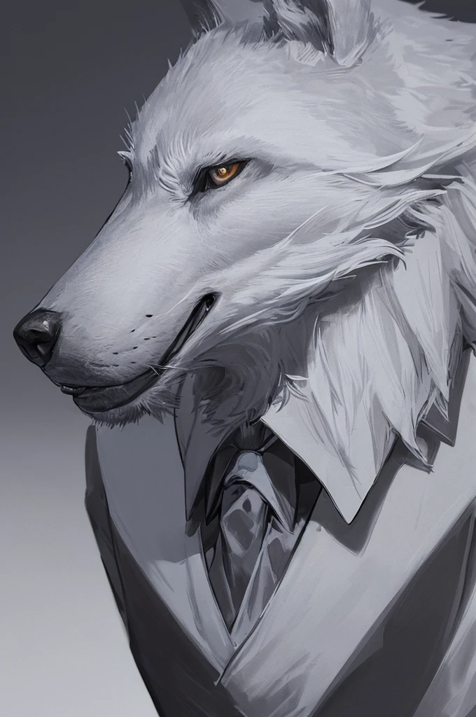 elegant tailored suit wolf, wolf in elegant suit, detailed wolf in tailored suit, realistic wolf in suit, cinematic wolf portrait, highly detailed wolf in formal attire, photorealistic wolf wearing suit, wolf in dapper suit, wolf in formal wear, wolf in bespoke suit, wolf in tailored outfit, wolf in refined suit, wolf in sophisticated suit, elegant wolf in tailored clothing, wolf in impeccable suit, (best quality,4k,8k,highres,masterpiece:1.2),ultra-detailed,(realistic,photorealistic,photo-realistic:1.37),intricate fur details,expressive eyes,sharp focus,dramatic lighting,cinematic composition,moody color palette,subtle vignette