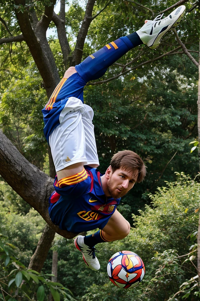 Messi falling from a tree