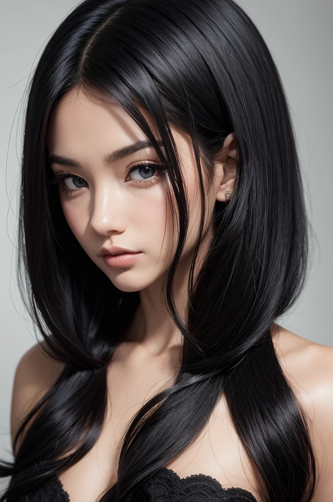 black, coily hair