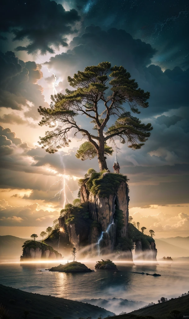 Celestial Tree, big tree, paisaje, panorama, Sky Heaven, naturey, palmtrees, Cedars, forst, Rivers of water, Thunder Light, Detailed Realistic FullHD Fotorrealism, Majestic, comely, fire, villany, Thunders, Sky Thunders, Stars, photorrealistic 6K, UltraHD Detailed, detailed colors 8K, Elegant beauty, floor, stele, lightning strikes, heavens, Divine Sky, tempest, Towards the heavens, heavenly, Godlike, photorrealistic, Rendering, 4K, 8K, detailed textures, detailed shadows, padoru, detailed colors, Gods Sky, UltraHD 16K Details, 16K photorealistic textures, detailed sharpness 16K, detailed sharpness, detailed colors, realistic shadows, Ultra realistic textures, High Power, Natural Beauty, natural colors, realistic contrast, Texturas photorrealistics, detailed colors, lifelike colors, detailed shadows, Textuta photorrealistic FullHD, Sombras photorrealistics 8K, HD photorrealistic, 8K Ultra Realistic Details, Cor photorrealistic 4K, FullHD Detailed Lights, Texturas Detalhadas photorrealistics 8K, Nitidez photorrealistic, villany, detailed 4k, ultra detaild, contraste realista de 8K, detailed sharpness, cores Ultra HD, chic,