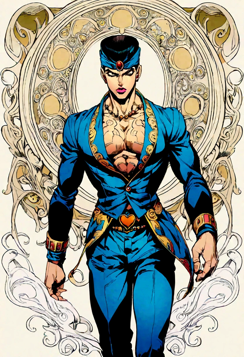 <lora:simonbolivar-08:0.7> simonbolivar 1boy  afrofuturism roger dean  Sam Kieth Gamma Rays Ian Miller  cyberpunk  girl  sci-fi ,  naked upper torso, strong and large muscles, muscular upper torso, muscular and strong bare arms