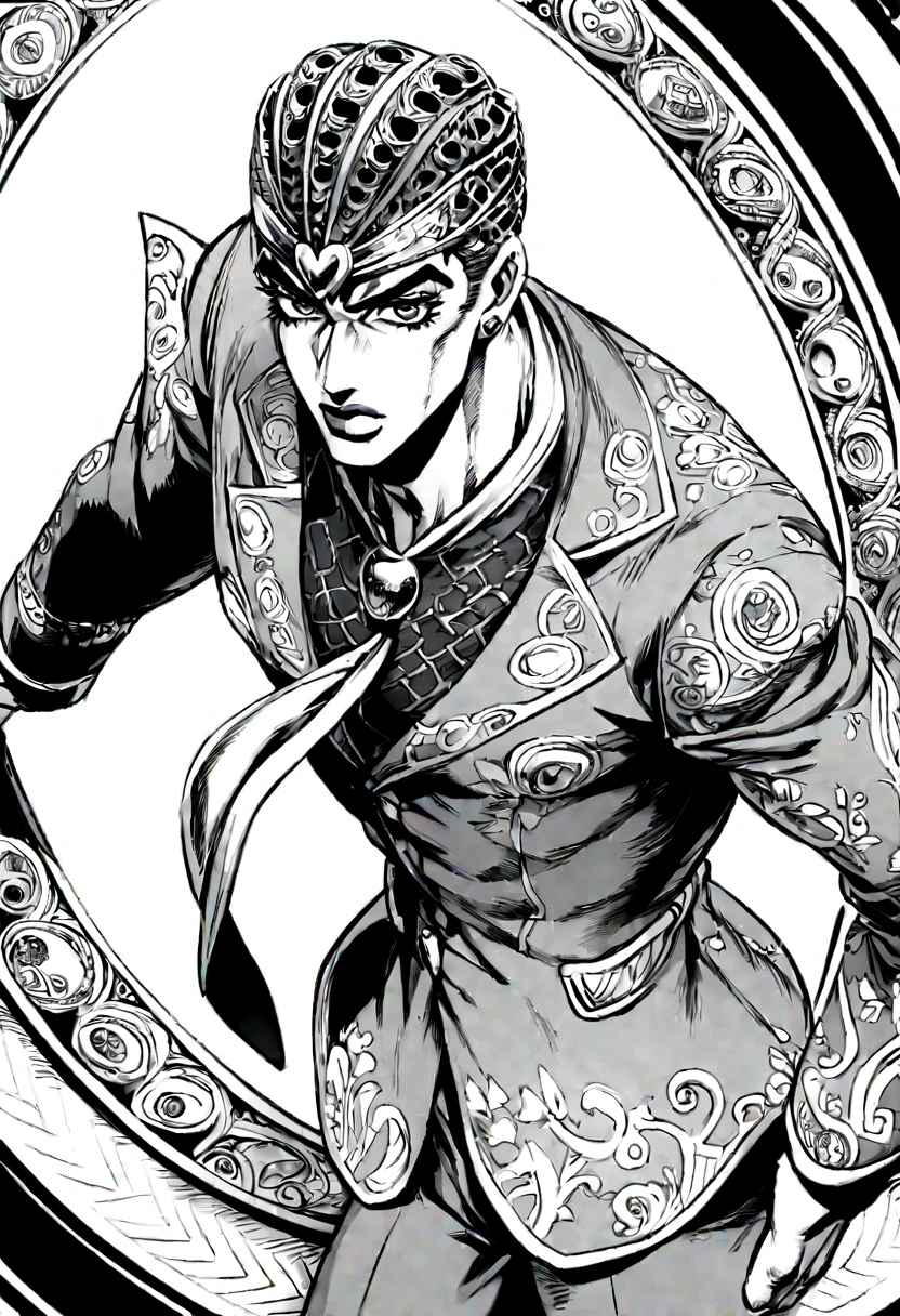 create an anime character man manga style from jojo's bizarre adventure