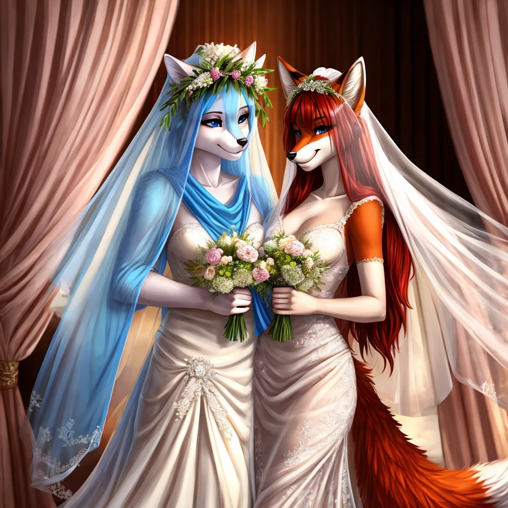 furry fox yiff bride long veil veil veil women & women's wedding dress wedding dress puffy lace wedding dress long veil tiara chapel,