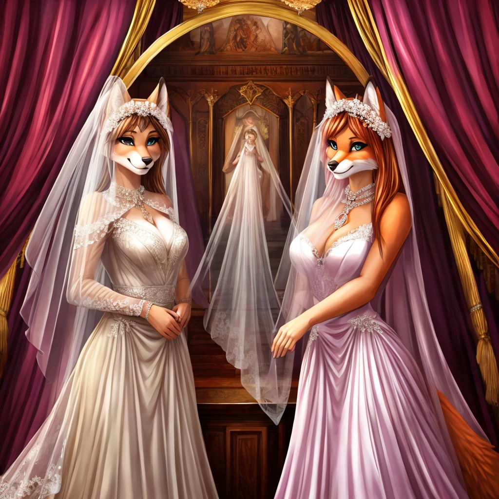 furry fox yiff bride long veil veil veil women & women&#39;s wedding dress wedding dress puffy lace wedding dress long veil tiara chapel,
