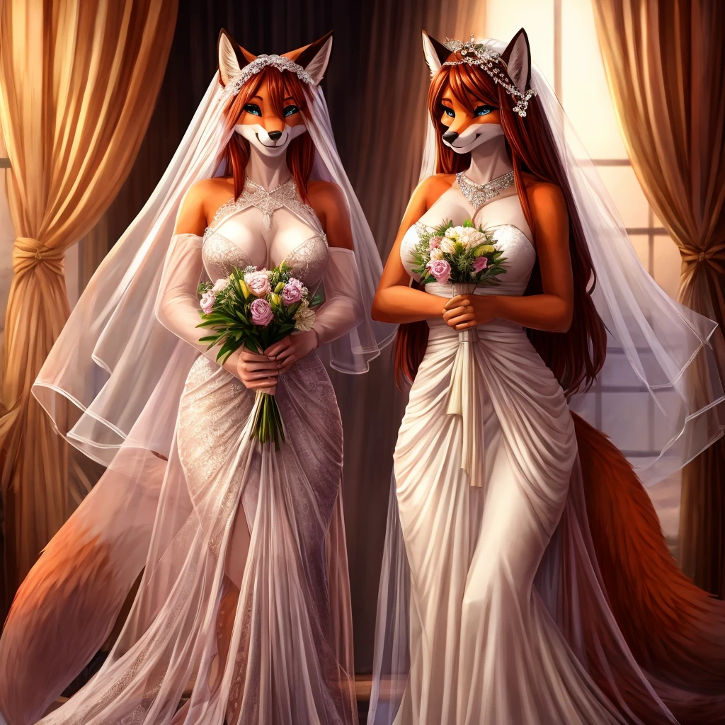 furry fox yiff bride long veil veil veil women & women&#39;s wedding dress wedding dress puffy lace wedding dress long veil tiara chapel,