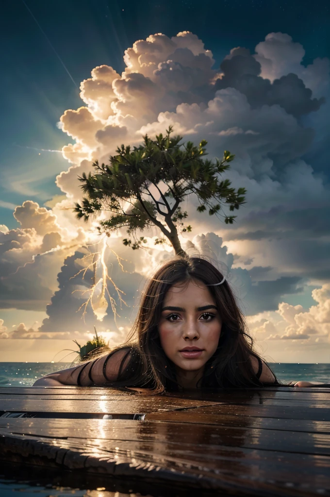 Celestial Tree, big tree, paisaje, panorama, Sky Heaven, naturey, palmtrees, Cedars, forst, Rivers of water, Thunder Light, Detailed Realistic FullHD Fotorrealism, Majestic, comely, fire, villany, Thunders, Sky Thunders, Woman, Woman's in the Waters, Beauty Woman, Stars, photorrealistic 6K, UltraHD Detailed, detailed colors 8K, Elegant beauty, floor, stele, lightning strikes, heavens, Divine Sky, tempest, Towards the heavens, heavenly, Godlike, photorrealistic, Rendering, 4K, 8K, detailed textures, detailed shadows, padoru, detailed colors, Gods Sky, UltraHD 16K Details, 16K photorealistic textures, detailed sharpness 16K, detailed sharpness, detailed colors, realistic shadows, Ultra realistic textures, High Power, Natural Beauty, natural colors, realistic contrast, Texturas photorrealistics, detailed colors, lifelike colors, detailed shadows, Textuta photorrealistic FullHD, Sombras photorrealistics 8K, HD photorrealistic, 8K Ultra Realistic Details, Cor photorrealistic 4K, FullHD Detailed Lights, Texturas Detalhadas photorrealistics 8K, Nitidez photorrealistic, villany, detailed 4k, ultra detaild, contraste realista de 8K, detailed sharpness, cores Ultra HD, chic,