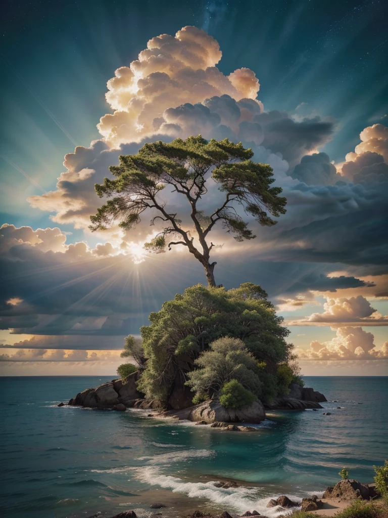 Celestial Tree, big tree, paisaje, panorama, Sky Heaven, naturey, palmtrees, Cedars, forst, Rivers of water, Thunder Light, Detailed Realistic FullHD Fotorrealism, Majestic, comely, fire, villany, Thunders, Sky Thunders, Woman, Woman's in the Waters, Beauty Woman, Stars, photorrealistic 6K, UltraHD Detailed, detailed colors 8K, Elegant beauty, floor, stele, lightning strikes, heavens, Divine Sky, tempest, Towards the heavens, heavenly, Godlike, photorrealistic, Rendering, 4K, 8K, detailed textures, detailed shadows, padoru, detailed colors, Gods Sky, UltraHD 16K Details, 16K photorealistic textures, detailed sharpness 16K, detailed sharpness, detailed colors, realistic shadows, Ultra realistic textures, High Power, Natural Beauty, natural colors, realistic contrast, Texturas photorrealistics, detailed colors, lifelike colors, detailed shadows, Textuta photorrealistic FullHD, Sombras photorrealistics 8K, HD photorrealistic, 8K Ultra Realistic Details, Cor photorrealistic 4K, FullHD Detailed Lights, Texturas Detalhadas photorrealistics 8K, Nitidez photorrealistic, villany, detailed 4k, ultra detaild, contraste realista de 8K, detailed sharpness, cores Ultra HD, chic,
