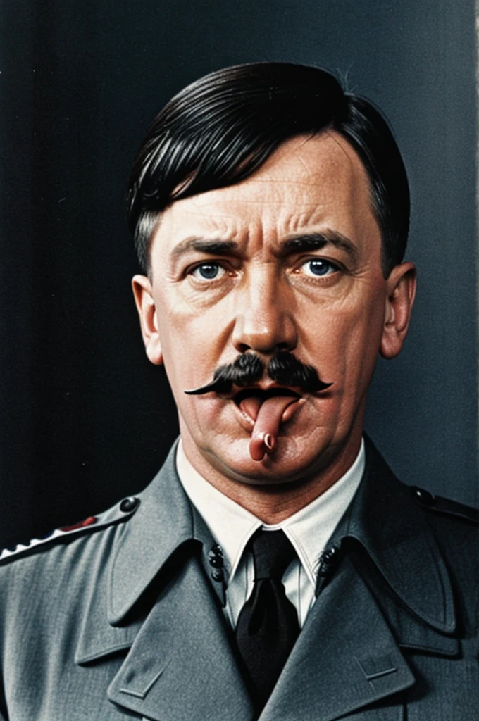 Adolf hitler with a penis in his mouth