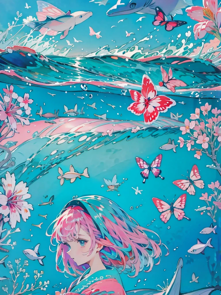 🦋、🌷、🎀、🌊 、🐬