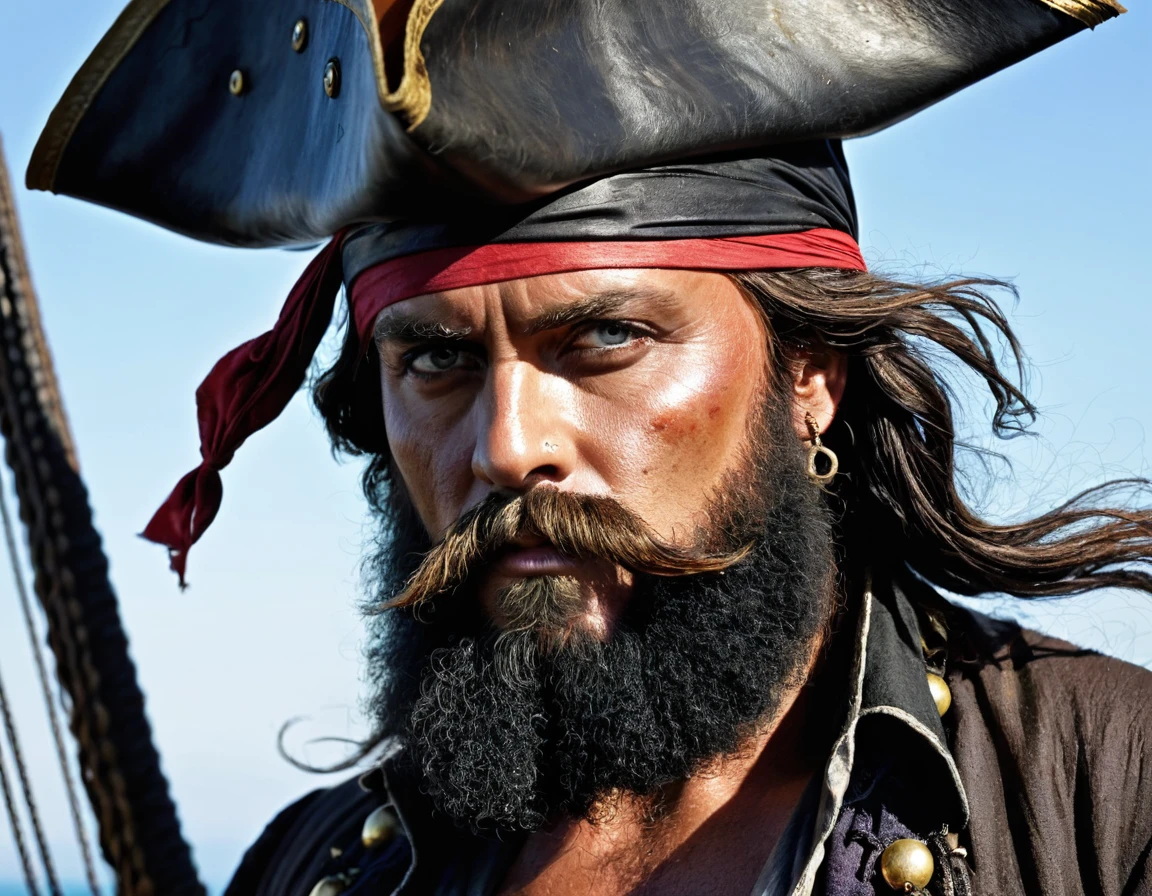 Imagine Edward teach le fameux pirate"barbe noire", il a des mèches enflammé qui fait beaucoup de fumer dans ces cheveux et dans sa barbe