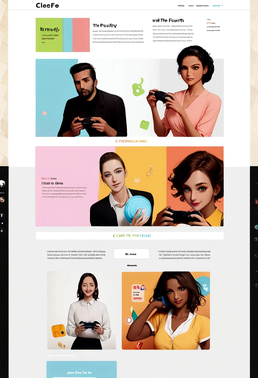 (8K, 4K, best quality, high resolution: 1.2), (Masterful, realistic, Photorealistic: 1.4), man, 30 years old, Alone, handsome face, eyelashes, nose, glossy lips, (Beautiful eyes, viewer, clear skin, white skin: 1.5), Fine complexion, , Create a professional and creative logo for the company "C2" (Controle Dois). The logo should include a happy player with medium to dark brown skin, holding a video game controller in one hand and offering a second controller to the viewer, breaking the fourth wall. The scene should include a hot cup of coffee. The player should be aged between 30 and 45. The facial expression should convey joy and fun. **Specific Details:** - **Style:** Professional and modern - **Color Palette:** Vibrant, with blue, green, and other colors representing fun and technology - **Text:** Include the name "C2" prominently and stylishly - **Layout:** Balanced, with the character and text well-integrated - **Usage:** Website, social media, and printed materials