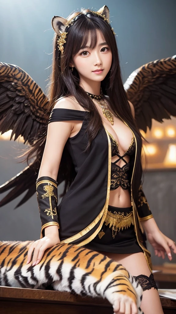 beautiful girl　judge　lawyer　Tiger with wings　
