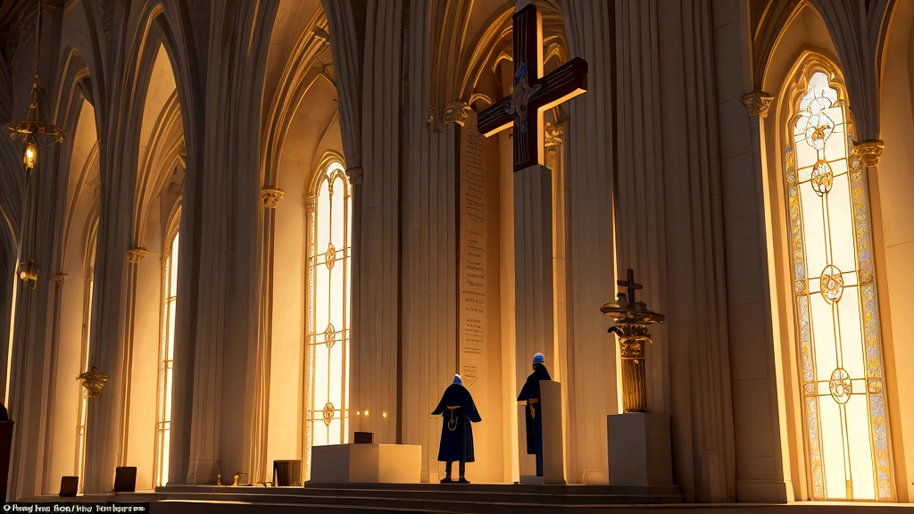 "Description: Show believers engaged in acts of compassion and justice, guided by their eternal perspective. This could be depicted in a community setting where people are helping the needy, caring for the sick, and standing up for justice.
Details: Use warm, inviting colors to convey the positivity and impact of these actions. Include symbols like crosses or light halos around the helpers to signify their spiritual motivation. This visual should emphasize the connection between eternal perspective and ethical behavior."