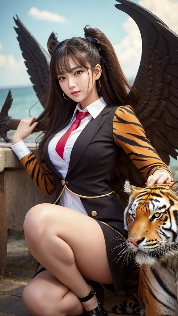 beautiful girl judge lawyer Tiger with wings
