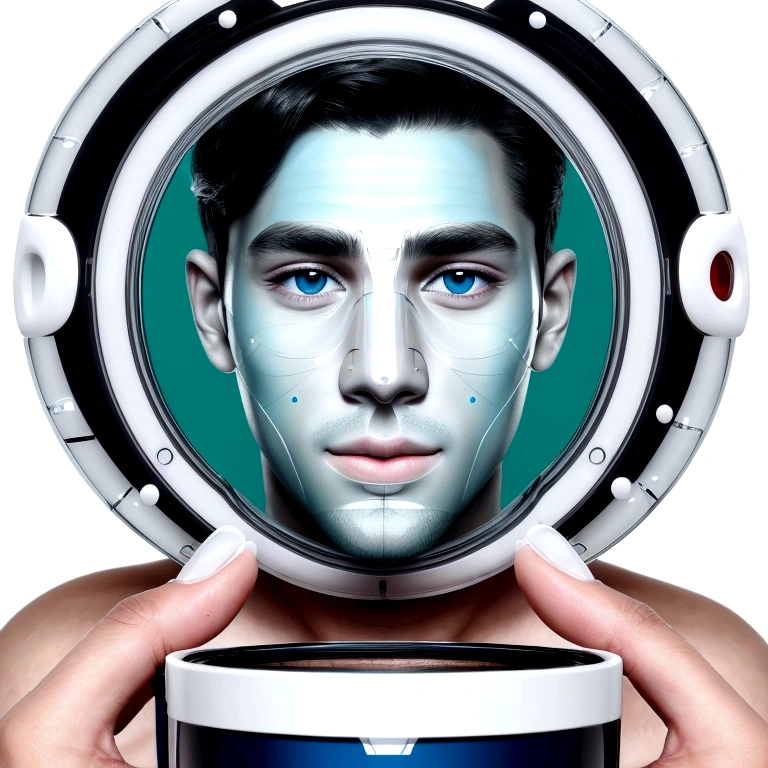 a man (8K, 4K, best quality, high resolution: 1.2), (Masterful, realistic, Photorealistic: 1.4), 1 man, 30 years old, Alone, handsome face, eyelashes, nose, glossy lips, (Beautiful eyes, viewer, clear skin, white skin: 1.5), Fine complexion, , Create a professional and creative logo for the company "C2" (Controle Dois). The logo should include a happy player with medium to dark brown skin, holding a video game controller in one hand and offering a second controller to the viewer, breaking the fourth wall. The scene should include a hot cup of coffee. The facial expression should convey joy and fun. **Specific Details:** - **Style:** Professional and modern - **Color Palette:** Vibrant, with blue, green, and other colors representing fun and technology - **Text:** Include the name "C2" prominently and stylishly - **Layout:** Balanced, with the character and text well-integrated - **Usage:** Website, social media, and printed materials