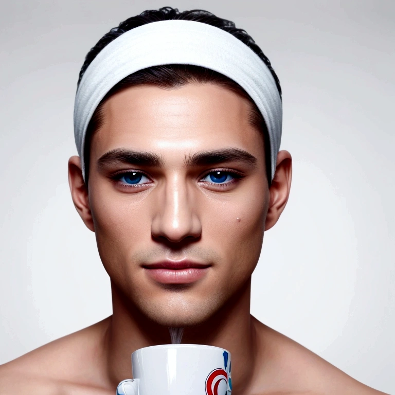 a man (8K, 4K, best quality, high resolution: 1.2), (Masterful, realistic, Photorealistic: 1.4), 1 man, 30 years old, Alone, handsome face, eyelashes, nose, glossy lips, (Beautiful eyes, viewer, clear skin, white skin: 1.5), Fine complexion, , Create a professional and creative logo for the company "C2" (Controle Dois). The logo should include a happy player with medium to dark brown skin, holding a video game controller in one hand and offering a second controller to the viewer, breaking the fourth wall. The scene should include a hot cup of coffee. The facial expression should convey joy and fun. **Specific Details:** - **Style:** Professional and modern - **Color Palette:** Vibrant, with blue, green, and other colors representing fun and technology - **Text:** Include the name "C2" prominently and stylishly - **Layout:** Balanced, with the character and text well-integrated - **Usage:** Website, social media, and printed materials
