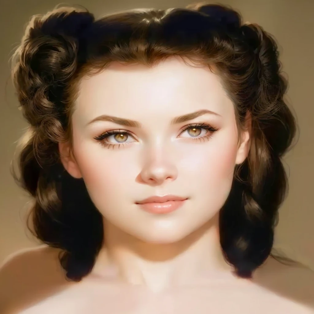 a close-up of a woman with very large breasts, a fullcolor photo, fullcolor, fullcolor, beautiful  face!, beautiful  face!!!!, Breathtaking face, fullcolor photo, Judy Garland, beautiful  face!!, award winning fullcolor photo, breathtaking look, Susan Hayward, fullcolor, great similarity, fullcolor photon, Retrato de Paulette Goddard, cute portrait