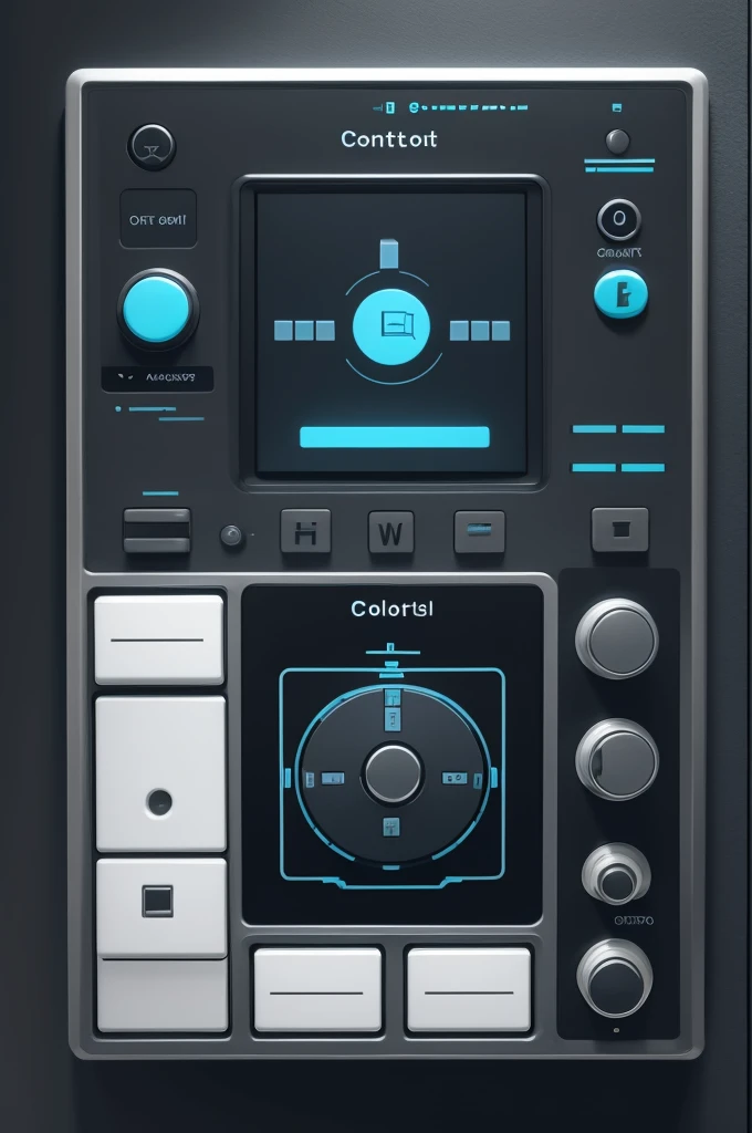 square control panel with colored buttons