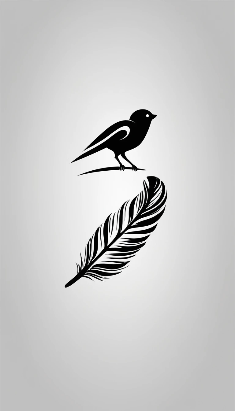 Create a minimal, modern, simple, inspirational, memorable, dream like icon design of a boy and a feather for the brand“Penamemoria".