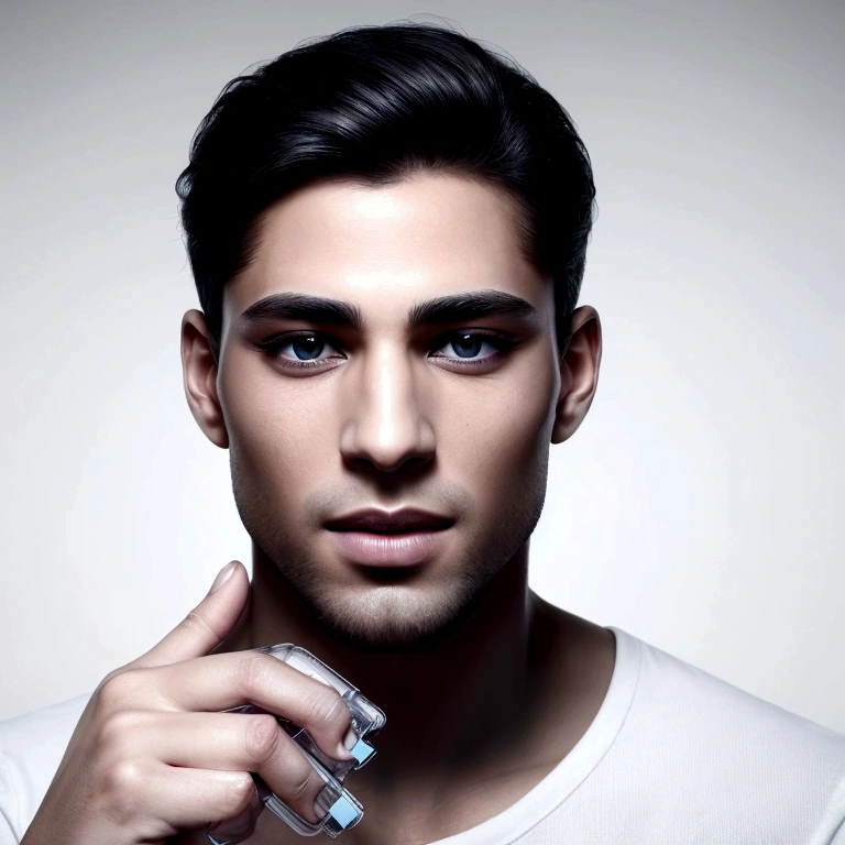 a man black (8K, 4K, best quality, high resolution: 1.2), (Masterful, realistic, Photorealistic: 1.4), 1 man, 30 years old, Alone, handsome face, eyelashes, nose, glossy lips, (Beautiful eyes, viewer, clear skin, white skin: 1.5), Fine complexion, , Create a professional and creative logo for the company "C2" (Controle Dois). The logo should include a happy player with medium to dark brown skin, holding a video game controller in one hand and offering a second controller to the viewer, breaking the fourth wall. The scene should include a hot cup of coffee. The facial expression should convey joy and fun. **Specific Details:** - **Style:** Professional and modern - **Color Palette:** Vibrant, with blue, green, and other colors representing fun and technology - **Text:** Include the name "C2" prominently and stylishly - **Layout:** Balanced, with the character and text well-integrated - **Usage:** Website, social media, and printed materials