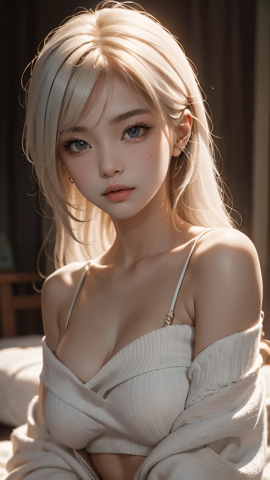 masterpiece, Nico Robin, Warm color palette,Light of the sun,Light art,(High detail:1 1), shortage々しいface, White Hair,Off-the-shoulder outfit,Large Breasts,Natural Skin, high quality, Browsing Caution, Beautiful Eyes, (詳細なfaceと目), (face: 1 2), noise,Extra, Actual photo, PSD, Lamp Film Photo, Sharp focus, Contrasting lighting, Delicate skin, High resolution 8k, Extremely detailed, Realistically, Professional photography, 8K Ultra HD, Single-lens reflex camera, Soft Lighting, high quality, Film Grain, Fujifilm XT3