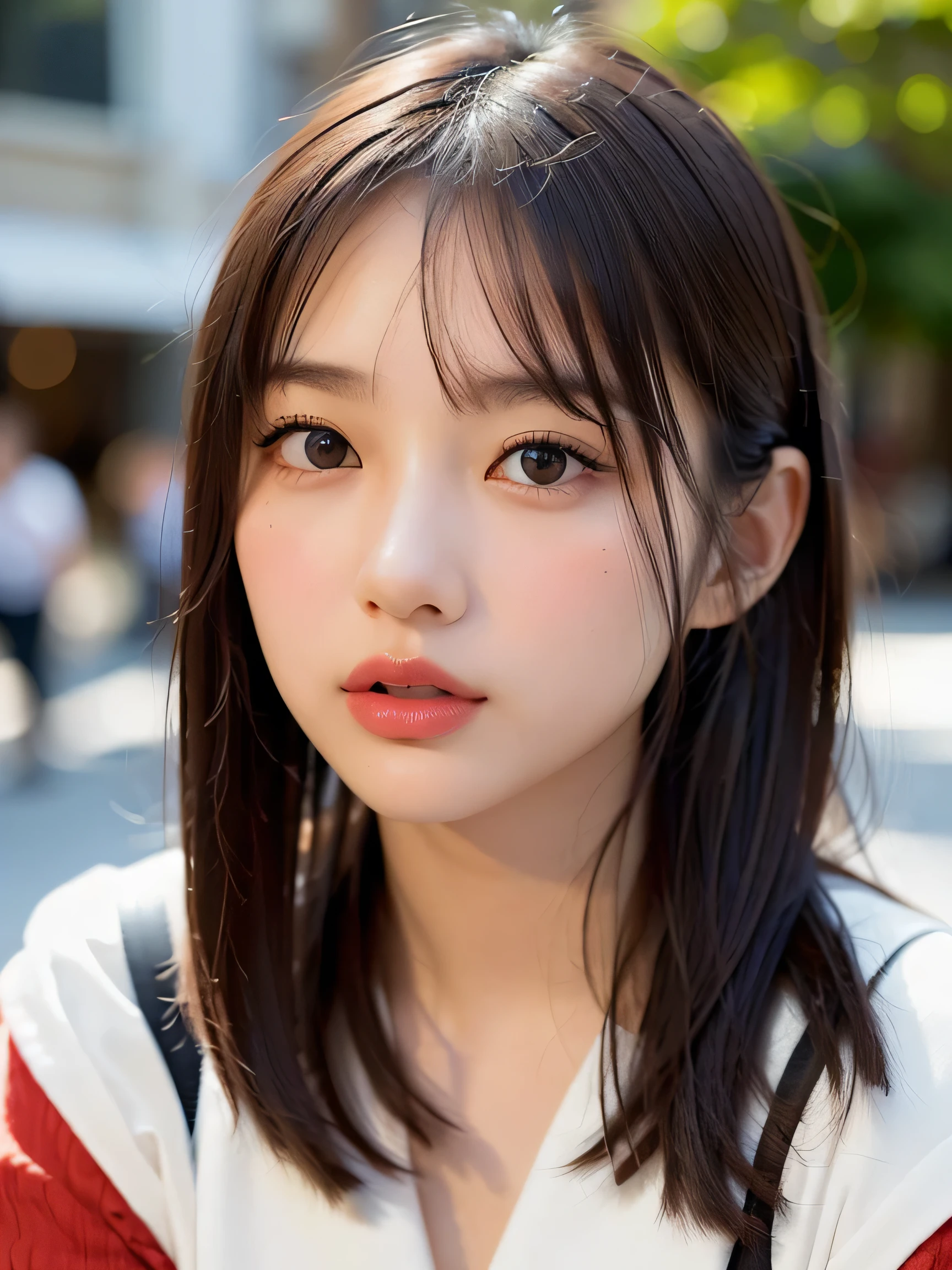 ((highest quality)), (be familiar with), beautiful girl, Japanese girl, , highly detailed eyes, highly detailed nose, highly detailed mouth, beautiful feet, ((perfect anatomy :1.4)), one person, no cut, outdoor, glamor, Full-body, Photo-like, campus, festival, chiaroscuro, ((masterpiece)), 16k, textured skin, super detail