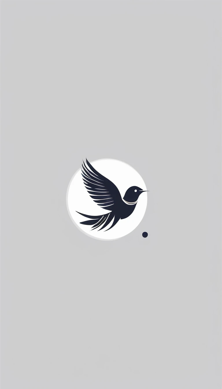 A minimal, modern, simple, cinematic logo design for the brand “Penamemoria". Create a modern, minimalistic, high-quality, logo of a feather-bird