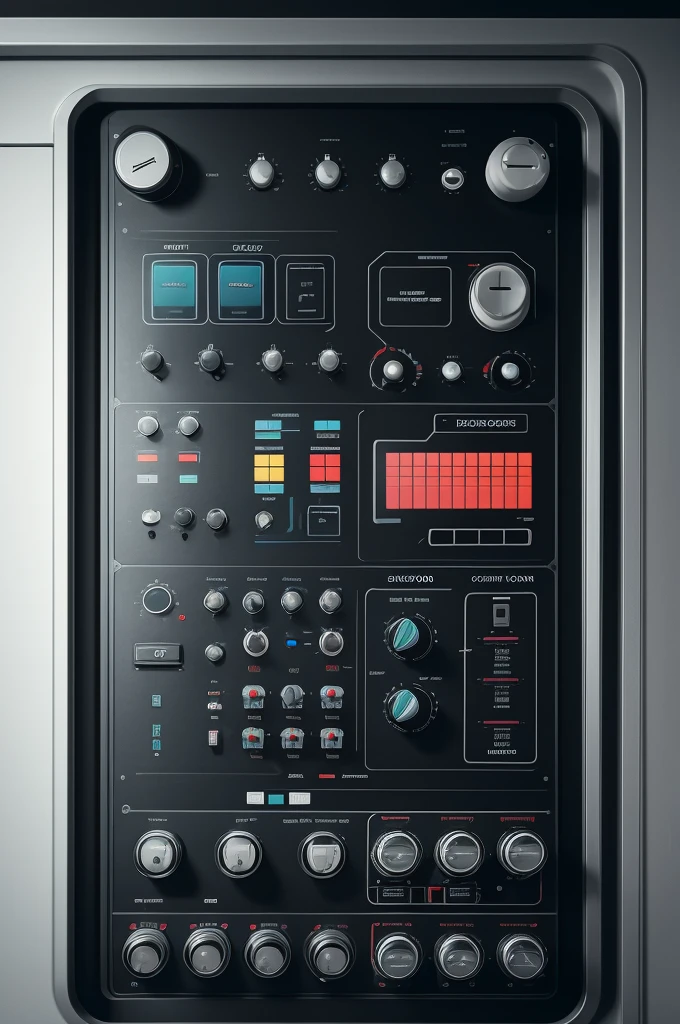 control panel with colored buttons
