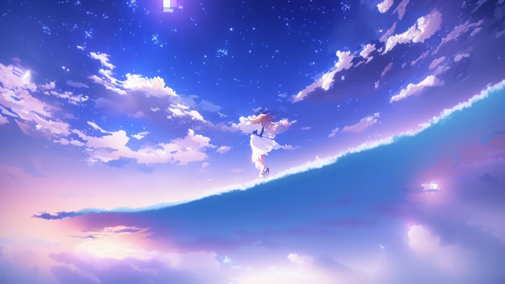 anime, A girl in a white dress floats in the water, Makoto Shinkai Cyril Rolland, anime girl walking on water, anime movie background, beautiful anime scene, today's featured anime still, anime film still, screenshot from the anime film, anime still film anime shikishi, star(null) starry_null