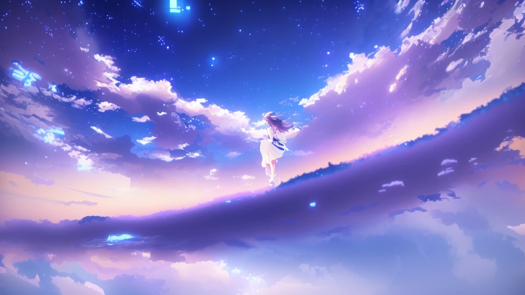 anime, A girl in a white dress floats in the water, Makoto Shinkai Cyril Rolland, anime girl walking on water, anime movie background, beautiful anime scene, today's featured anime still, anime film still, screenshot from the anime film, anime still film anime shikishi, star(null) starry_null
