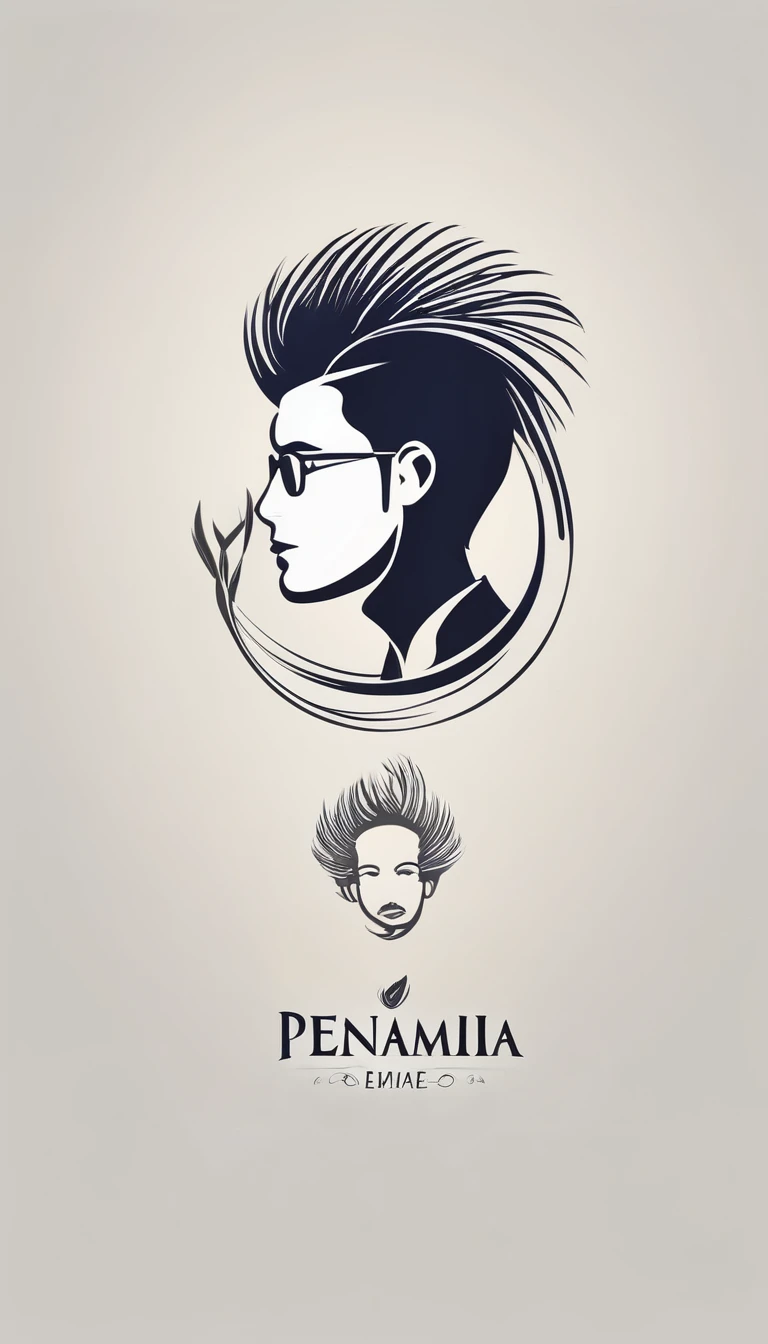 Create a minimal, modern, simple, inspirational, memorable, dream like icon design of a boy and a feather for the brand“Penamemoria".