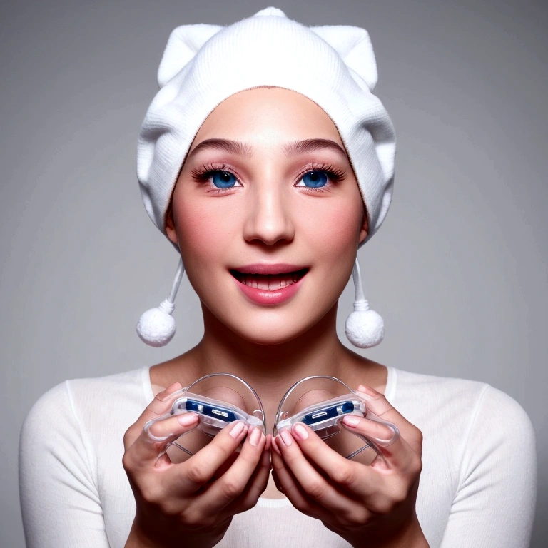 a man, 30 years old, Alone, handsome face, eyelashes, nose, glossy lips, (Beautiful eyes, viewer, clear skin, white skin: 1.5), Fine complexion, , Create a professional and creative logo for the company "C2" (Controle Dois). The logo should include a happy player with medium to dark brown skin, holding a video game controller in one hand and offering a second controller to the viewer, breaking the fourth wall. The scene should include a hot cup of coffee. The facial expression should convey joy and fun.