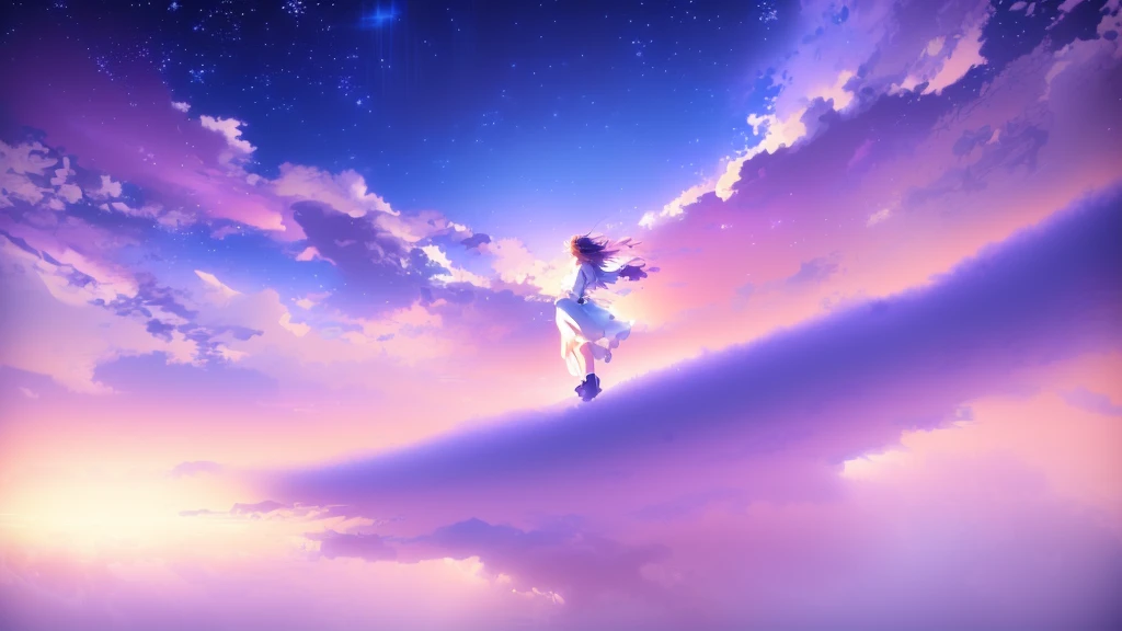 anime, A girl in a white dress floats in the water, Makoto Shinkai Cyril Rolland, anime girl walking on water, anime movie background, beautiful anime scene, today's featured anime still, anime film still, screenshot from the anime film, anime still film anime shikishi, star(null) starry_null