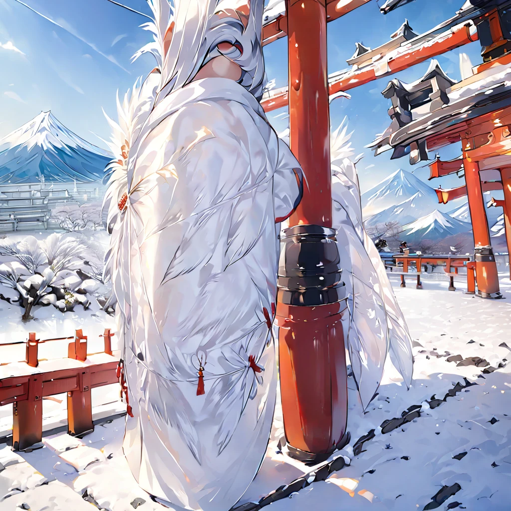 ((8K, RAW Photos, Highest quality, masterpiece)),((Showing the kimono from the obi up:1.5)), High-resolution RAW color photos、
Professional close-up photography, (Realistic, フォトrealism: 1.37),
(Highest quality), (Best Shadow), (Best illustrations),
High-quality images、Skin Radiance、Texture of skin and clothing、
Expression of fine eyes、Shiny Hair,Long Hair Girl, Manga inspired by Lee Jong-suk,
Trending on deviantart, realism, detailed manga style, Manga art style,
Perfect Line Drawing, Beautiful line art, digital manga art girl, K-POPアイドル,
Beautiful brown eyes, Fuller lips, Gorgeous face with attention to detail,
(Cute Smile), attractive, Innocent, (Perfectly detailed face),
(Detailed and carefully drawn hand) Photorealistic images, Written boundary depth,
(Japanese style princess cut hairstyle:1.5),
best quality, masterpiece, New Year,
((Kimono with strikingly beautiful colorful colors, red, Silver, gold:1.7)),
Three Japanese high-school cute girls, ((looking straight:1.5)),
gently smiling,
((upper arms hidden by clothes and hair:1.5)),
(innocent and pure high-school-girls:1.7)
((white short scarf:1.2)), ((white feather shawl:1.2)),
(separately side by side:1.5),
shrine background, (mount Fuji:1.3), ((snow))
winter(season), (outdoors:1.5)