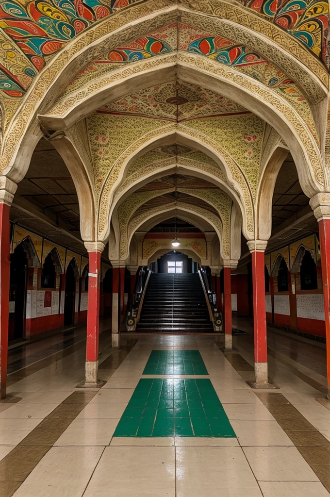Darbhanga Metro station decorated with mithila painting.
