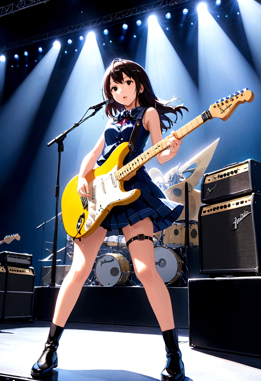 Kyoto Animation、6 strings、There are six pegs、high school girl、Electric guitar、Fender Stratocaster、Big Stage、front
