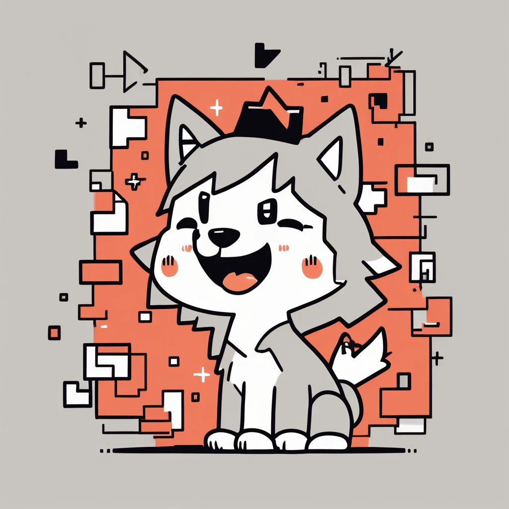 cute little howling wolf
