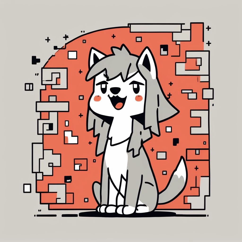 cute little howling wolf
