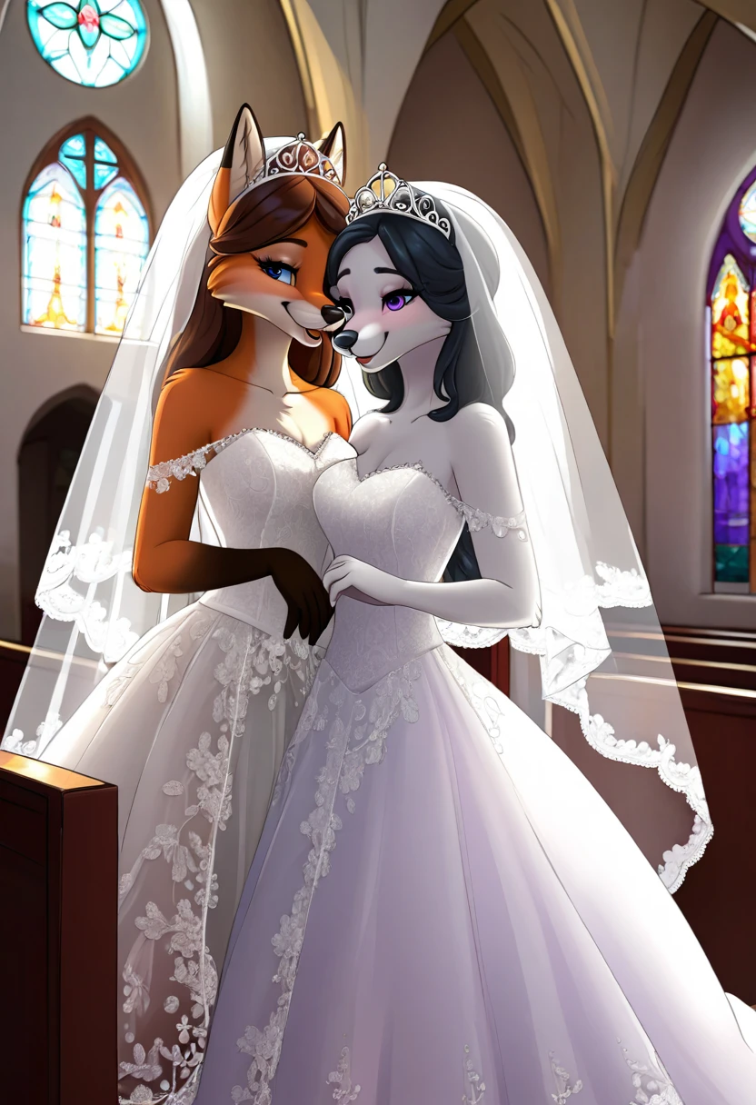 furry fox yiff bride long veil veil veil women & women& wedding dress wedding dress puffy lace wedding dress long veil tiara chapel,