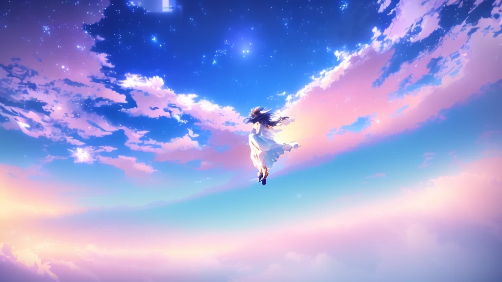 anime, A girl in a white dress floats in the water, Makoto Shinkai Cyril Rolland, anime girl walking on water, anime movie background, beautiful anime scene, today's featured anime still, anime film still, screenshot from the anime film, anime still film anime shikishi, star(null) starry_null