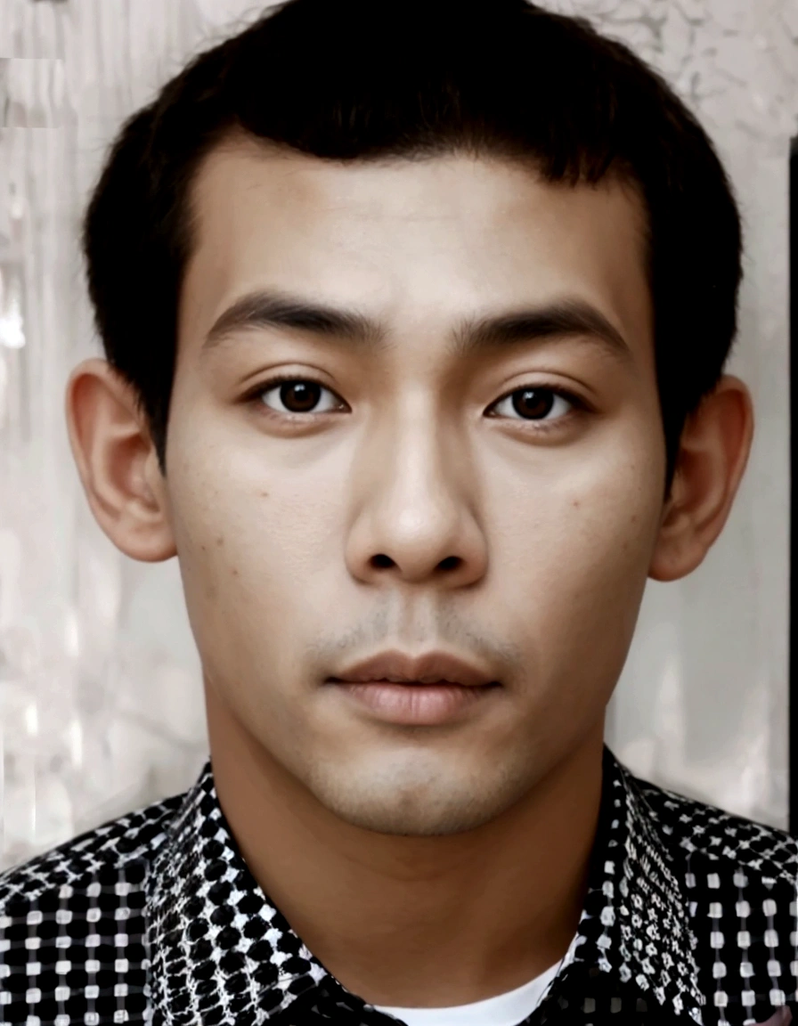 A man indonesia a wearing shirt white, potrait photo, detail, colorize