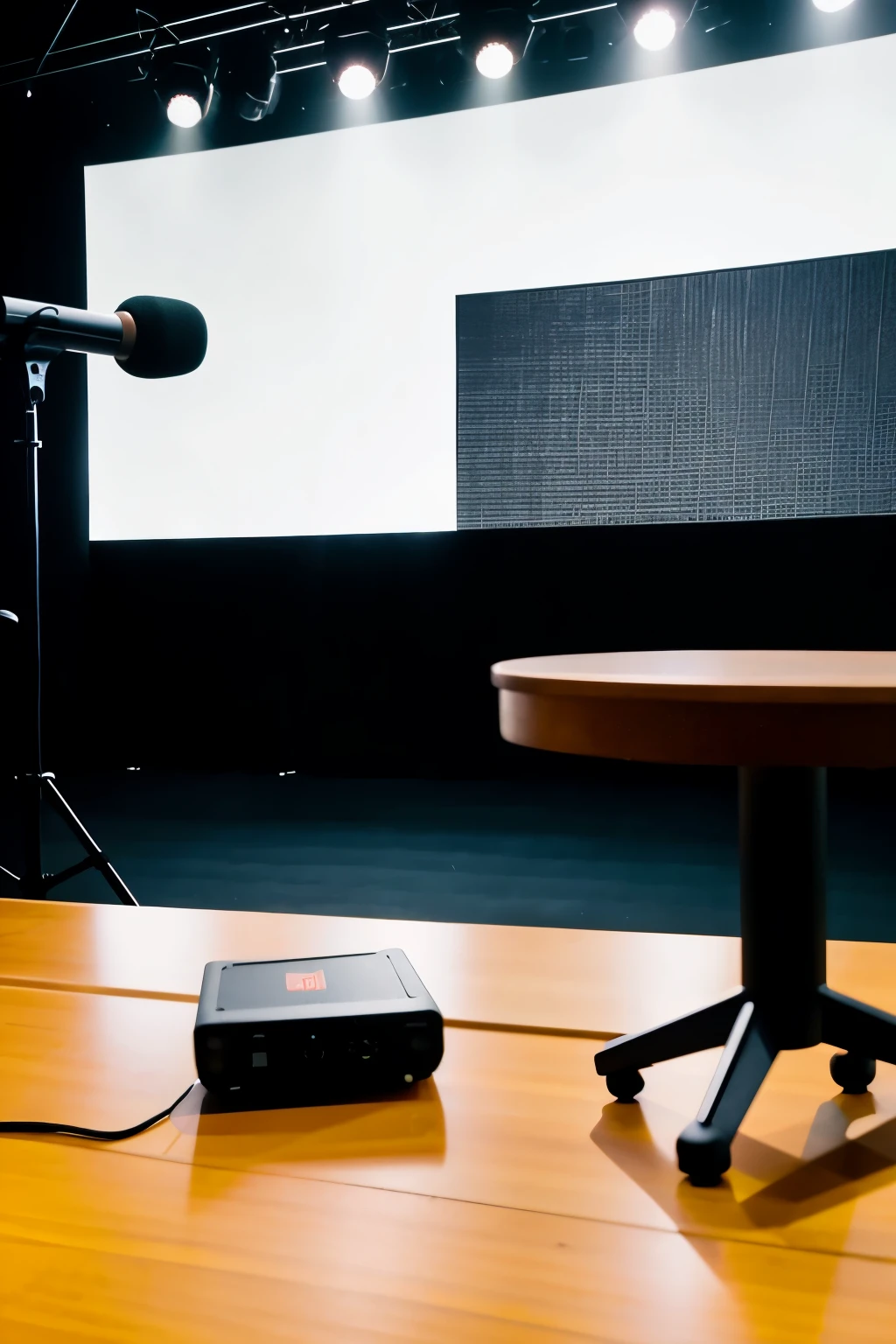 YouTube Studio background  with table and mic