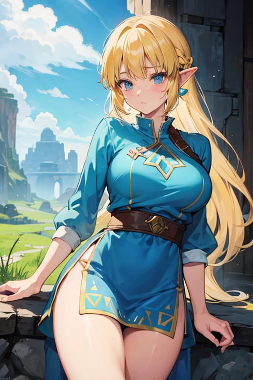 The Legend of Zelda: Tears of Kingdom Hair yellow short Big Breasts slouch