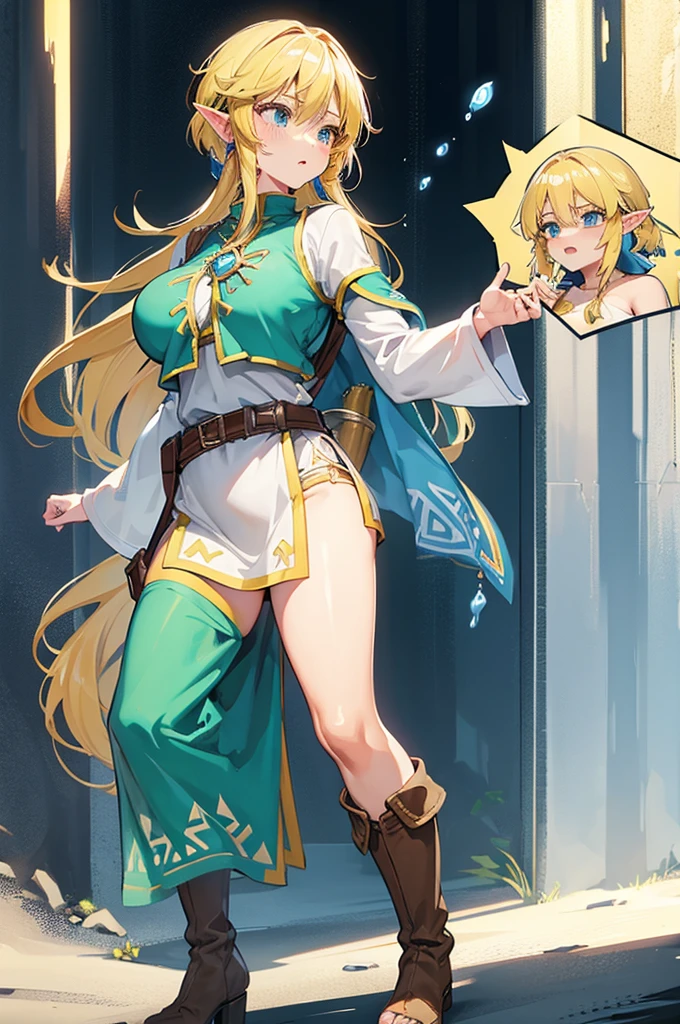 The Legend of Zelda: Tears of Kingdom Hair yellow short Big Breasts slouch valley